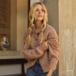 DÔEN Adler Cardigan Sweater in Clay size Small BNWT